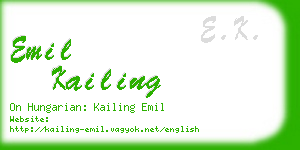emil kailing business card